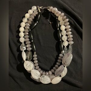 Chunky Plastic Multi-Strand Beaded Necklace